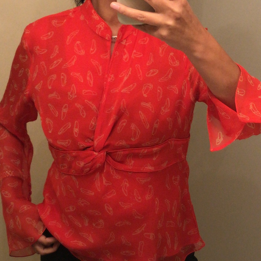100% silk top, beautiful details